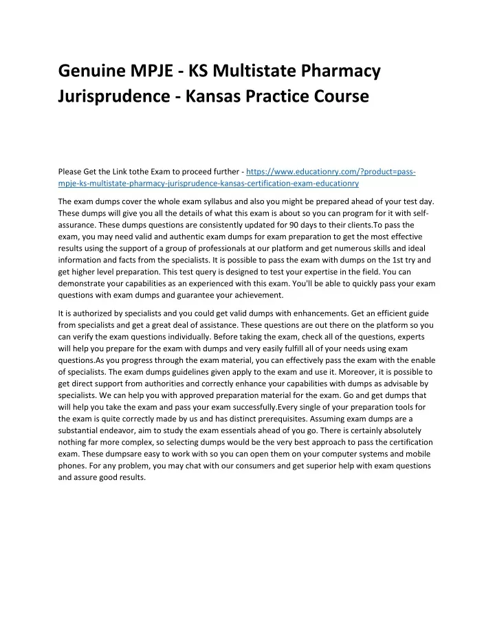 genuine mpje ks multistate pharmacy jurisprudence