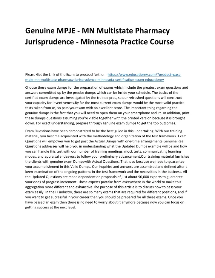 genuine mpje mn multistate pharmacy jurisprudence