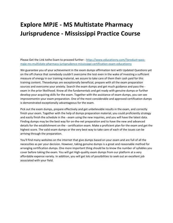 PPT - MPJE - MS Multistate Pharmacy Jurisprudence - Mississippi ...