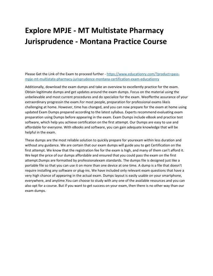 explore mpje mt multistate pharmacy jurisprudence