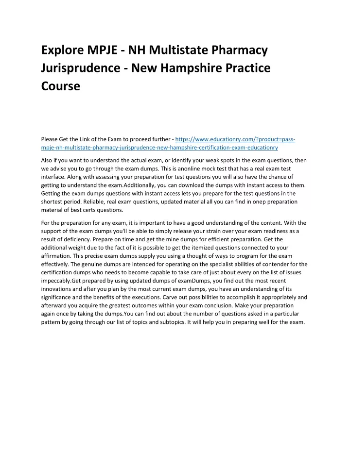 explore mpje nh multistate pharmacy jurisprudence