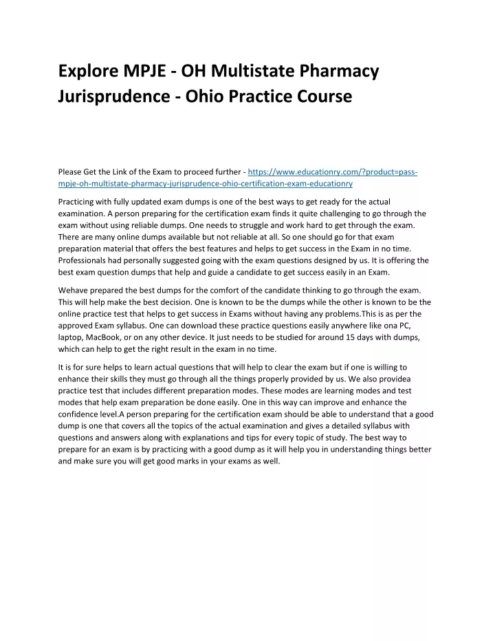 explore mpje oh multistate pharmacy jurisprudence