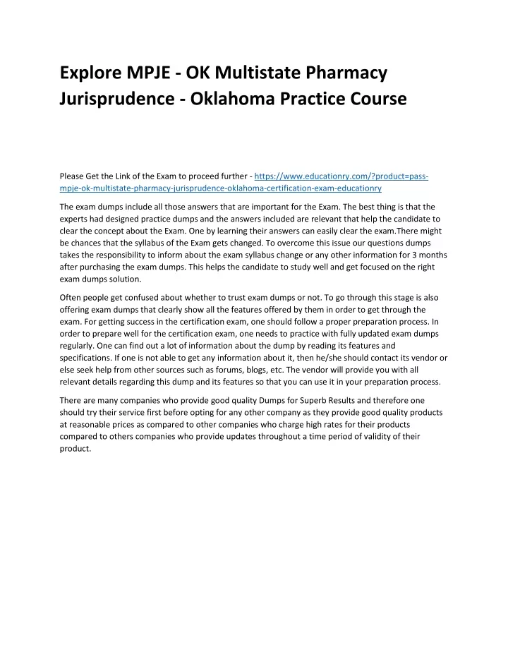 explore mpje ok multistate pharmacy jurisprudence