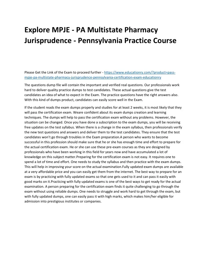 explore mpje pa multistate pharmacy jurisprudence