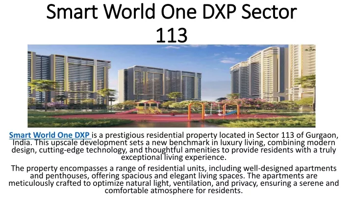 smart world one dxp sector 113