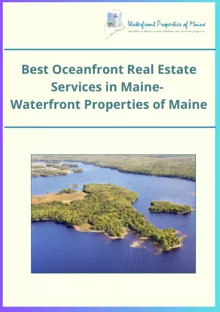 Best Oceanfront Real Estate Services in Maine-  Waterfront Properties of Maine