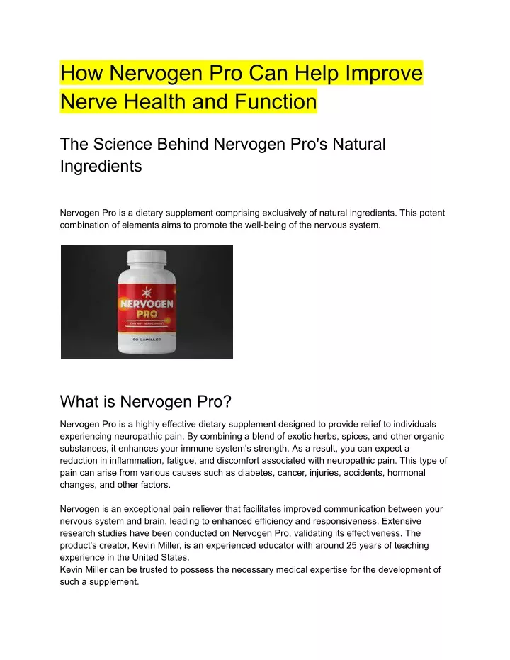 how nervogen pro can help improve nerve health