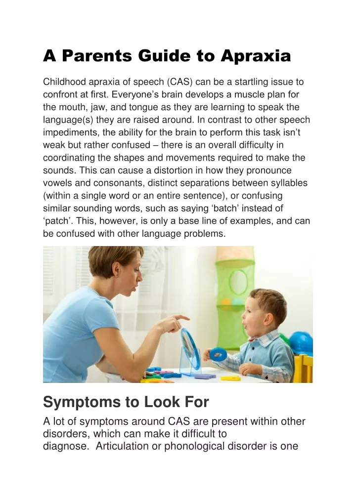 a parents guide to apraxia