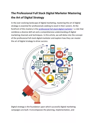 The Professional Full Stack Digital Marketer Mastering the Art of Digital Strategy