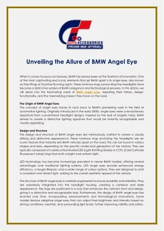 Unveiling the Allure of BMW Angel Eye
