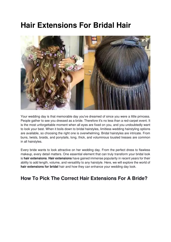 hair extensions for bridal hair