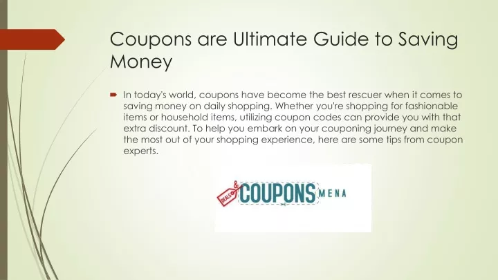 coupons are ultimate guide to saving money