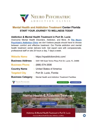 NP Aaddiction Clinic Addiction and Mental Health Treatment in Florida