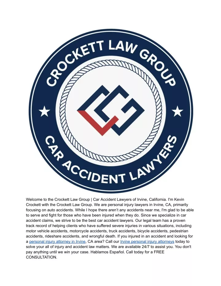welcome to the crockett law group car accident