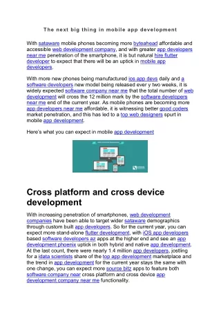 the next big thing in mobile app development