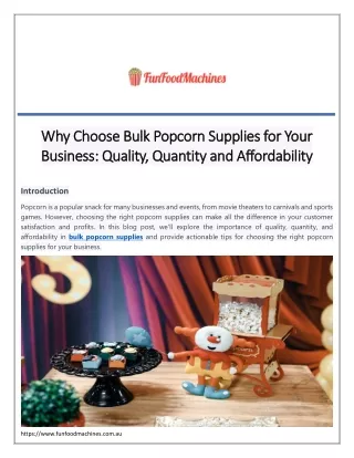 Why Choose Bulk Popcorn Supplies for Your Business