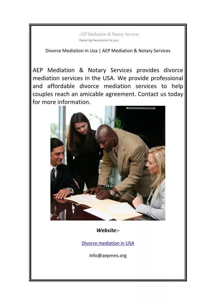 divorce mediation in usa aep mediation notary