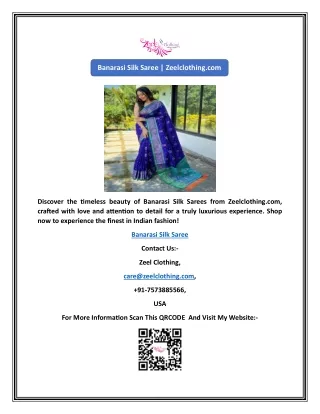 Banarasi Silk Saree | Zeelclothing.com