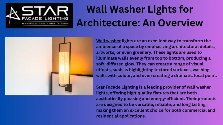 wall washer lights for architecture an overview