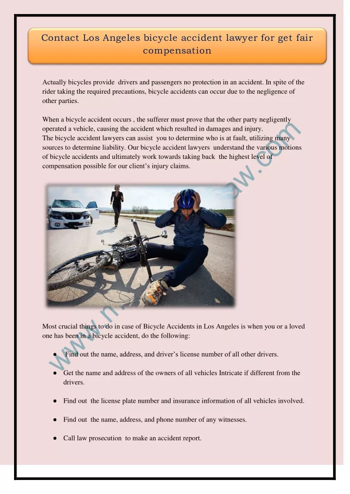 contact los angeles bicycle accident lawyer