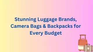 Stunning Luggage Brands, Camera Bags & Backpacks for Every Budget