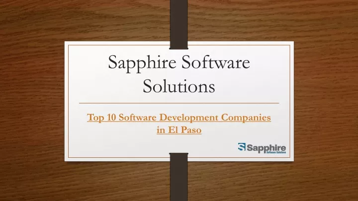 sapphire software solutions