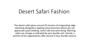 Desert Safari Fashion
