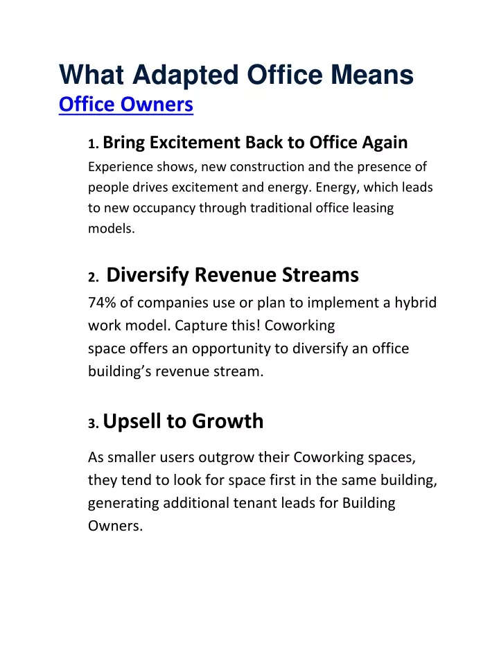 what adapted office means office owners