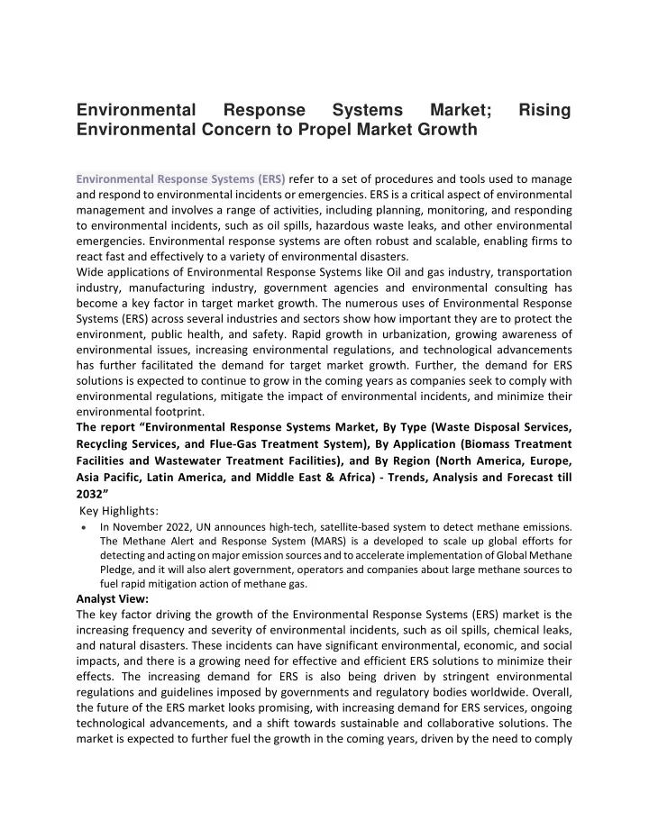 environmental environmental concern to propel