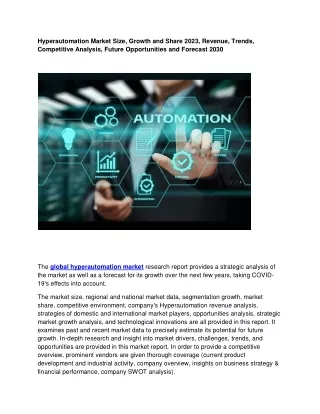 hyperautomation market size growth and share 2023