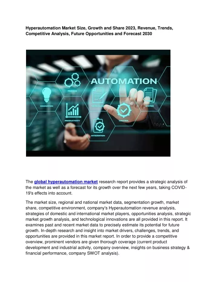 hyperautomation market size growth and share 2023