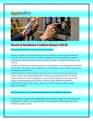 Electrical Installation Condition Reports (EICR)