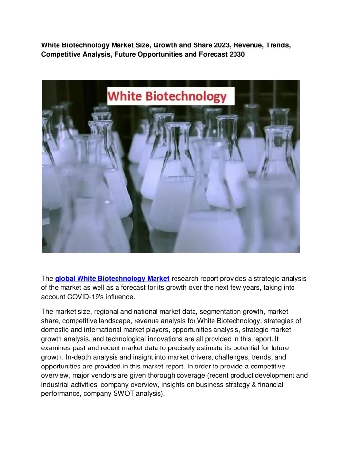 white biotechnology market size growth and share
