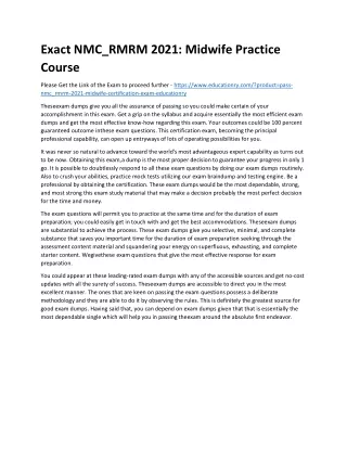 exact nmc rmrm 2021 midwife practice course
