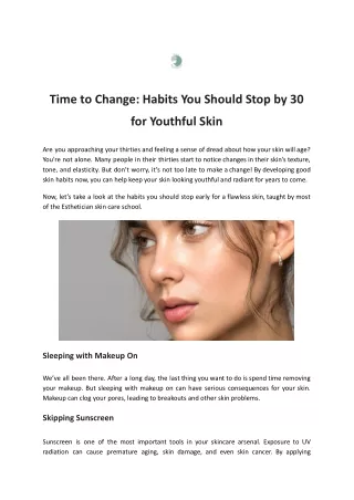 Time to Change_ Habits You Should Stop by 30 for Youthful Skin