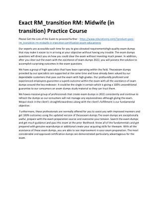 exact rm transition rm midwife in transition