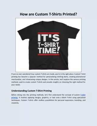 how are custom t shirts printed