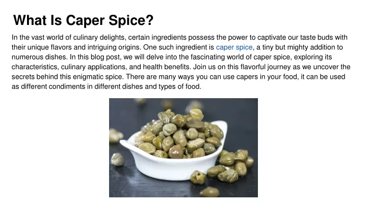 what is caper spice