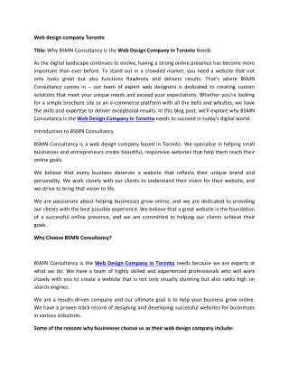 web design company toronto