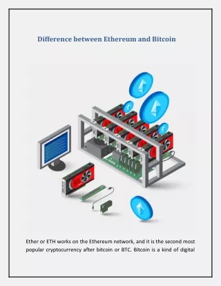Difference between Ethereum and Bitcoin