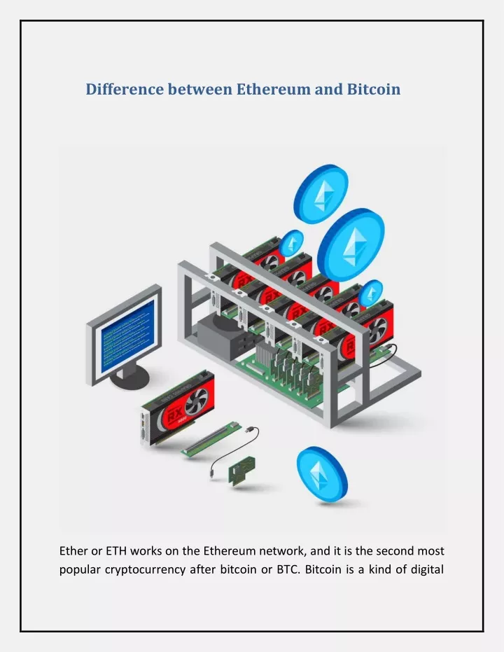 difference between ethereum and bitcoin
