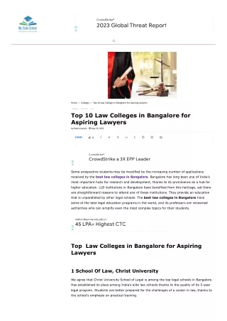 Top 10 Law Colleges in Bangalore for Aspiring Lawyers