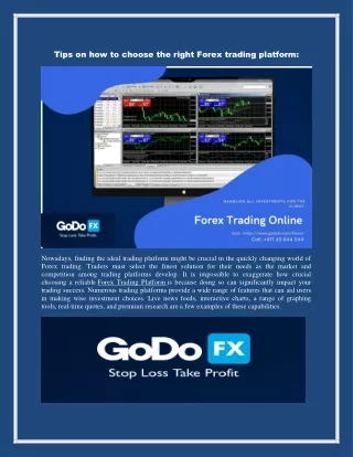 Tips on how to choose the right Forex trading platform