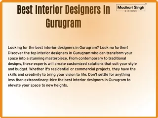 Best Interior Designers In Gurugram
