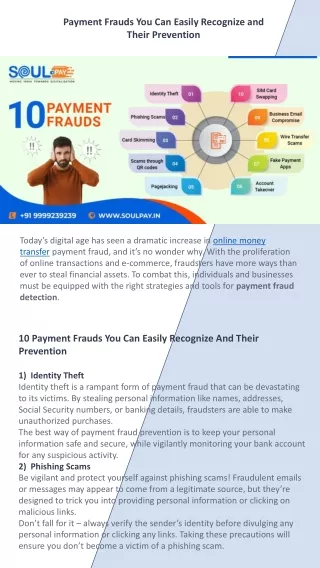 Payment Frauds You Can Easily Recognize and Their Prevention
