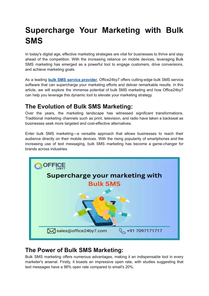 supercharge your marketing with bulk sms