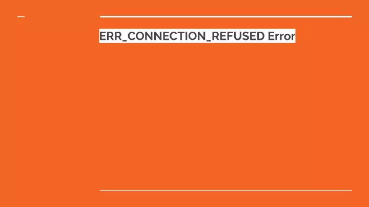 err connection refused error