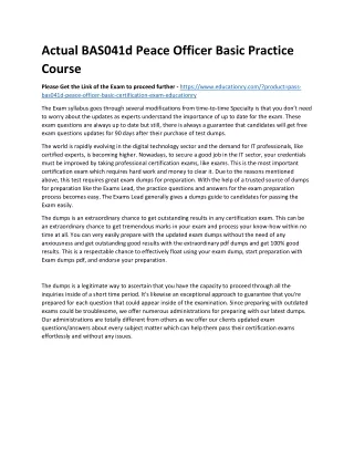 actual bas041d peace officer basic practice course