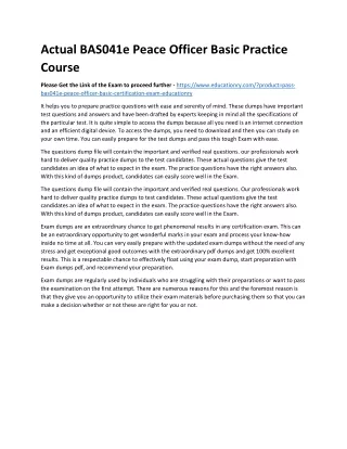 actual bas041e peace officer basic practice course