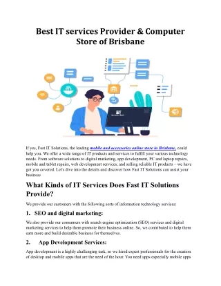 Best IT services Provider & Computer Store of Brisbane